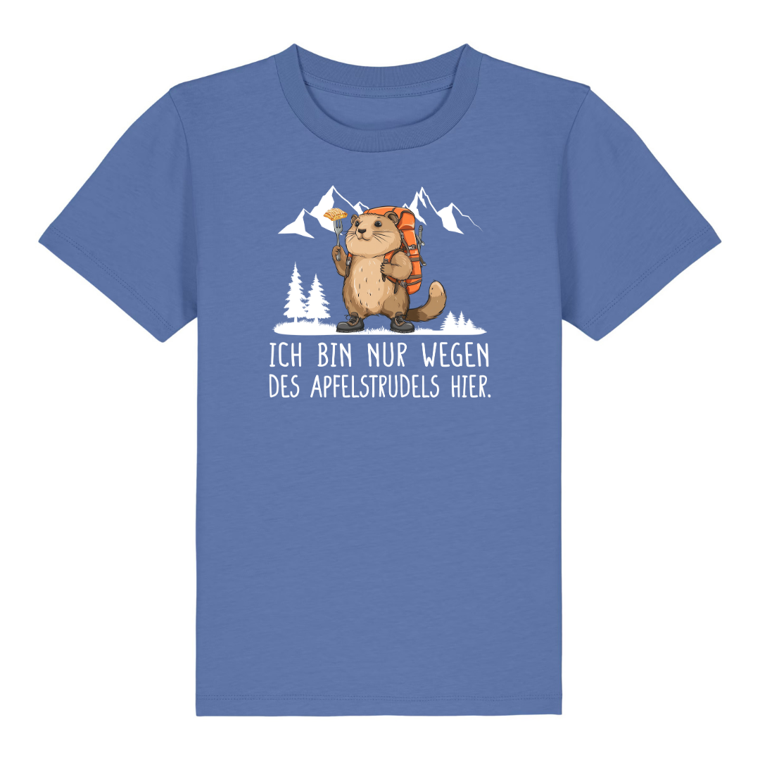 Apfelstrudel Kinder T-Shirt Blau Front