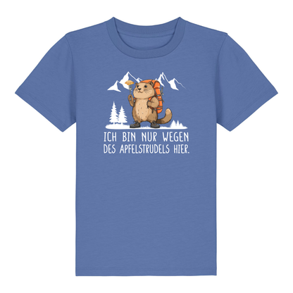 Apfelstrudel Kinder T-Shirt Blau Front