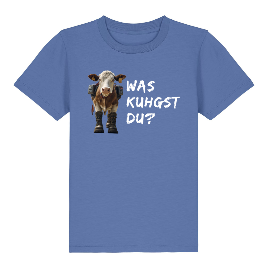 Kuhgst Du Kinder T-Shirt Blau Front