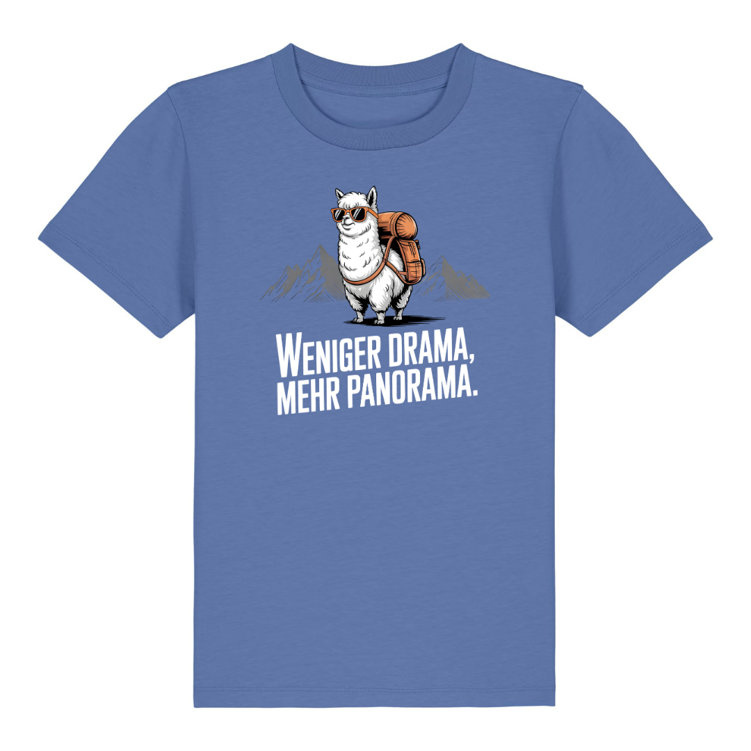 Weniger Drama Kinder T-Shirt Blau Front