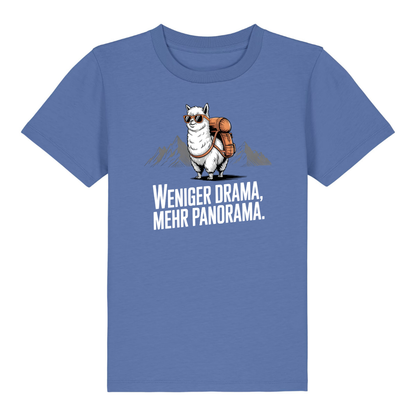 Weniger Drama Kinder T-Shirt Blau Front