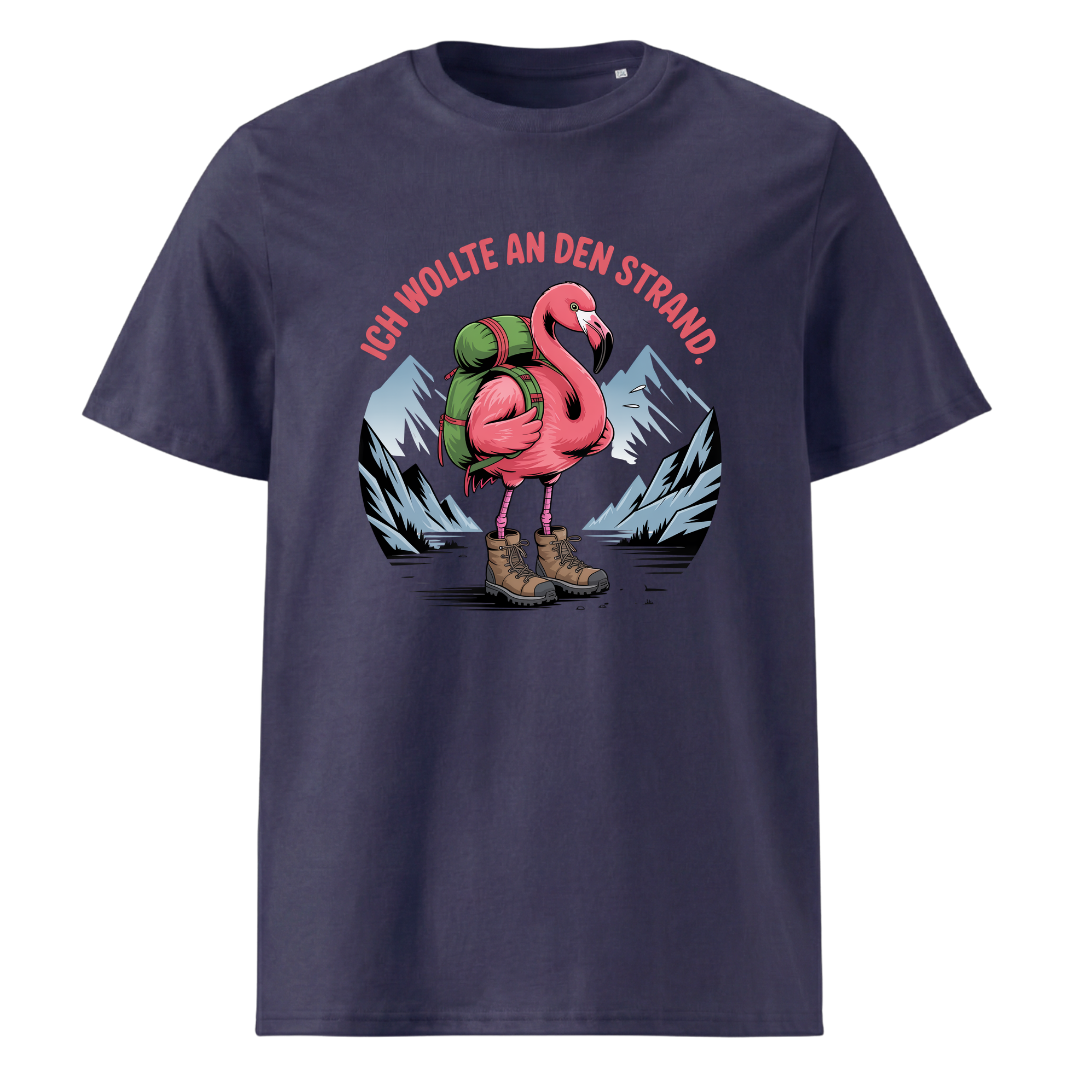 Ich wollte an den Strand T-Shirt Unisex mit Wander-Spruch, weitere Ansicht