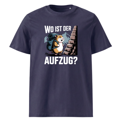 Wo ist der Aufzug T-Shirt Unisex mit Wander-Spruch, weitere Ansicht