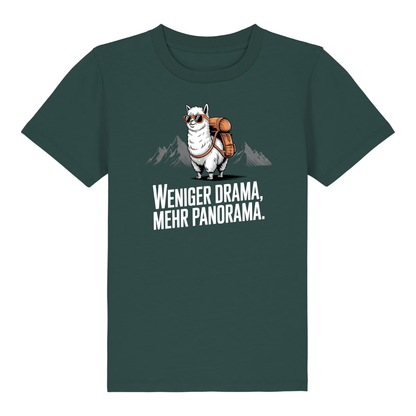 Weniger Drama Kinder T-Shirt Grün Front