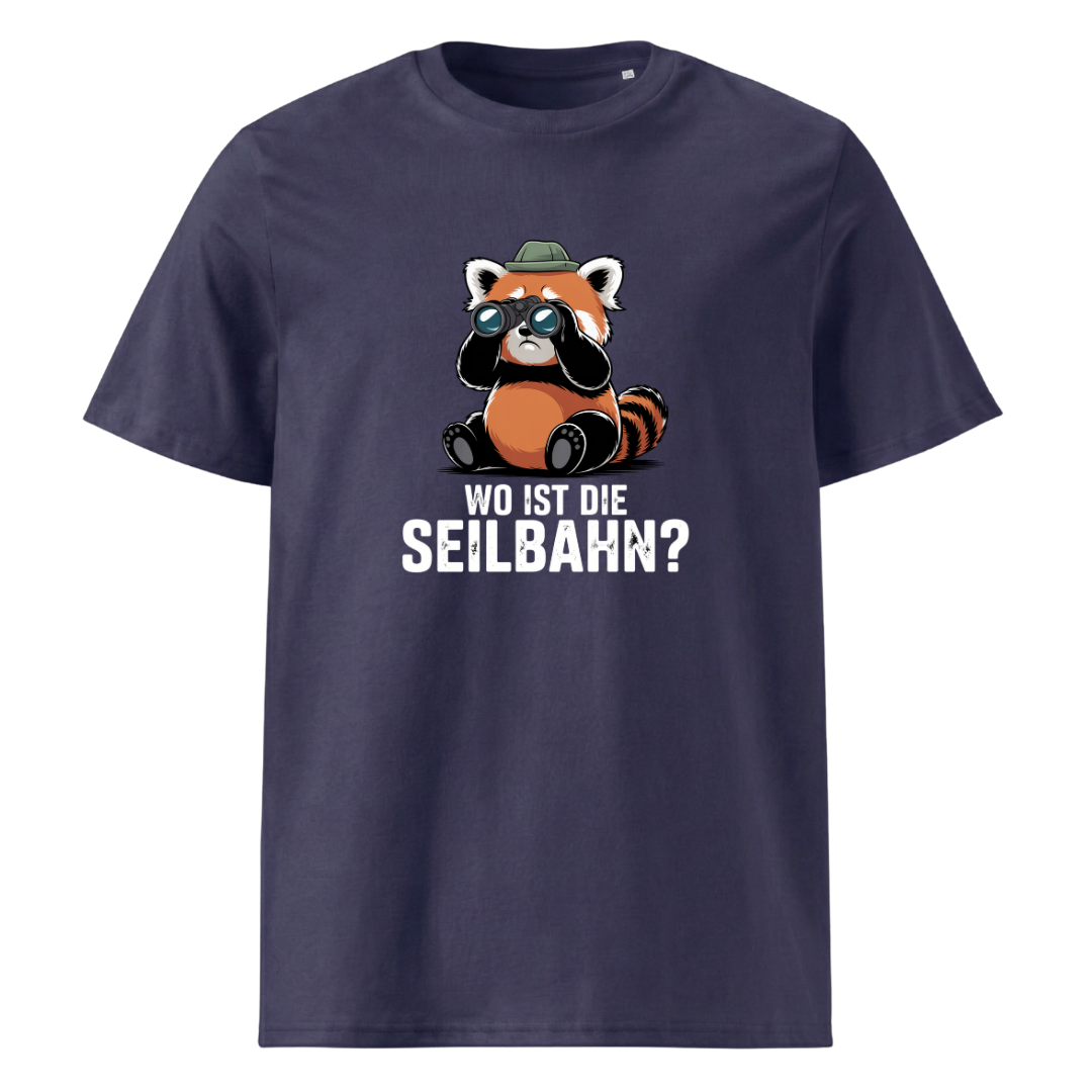 Wo ist die Seilbahn T-Shirt Unisex mit Wander-Spruch, weitere Ansicht