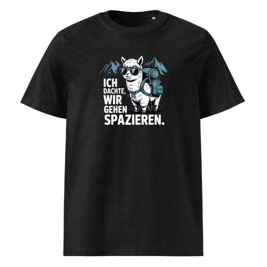 Ich dachte wir gehen spazieren T-Shirt Unisex mit Wander-Spruch, Frontansicht