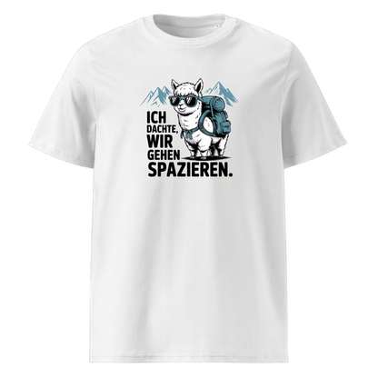 Ich dachte wir gehen spazieren T-Shirt Unisex mit Wander-Spruch, Motivdetail