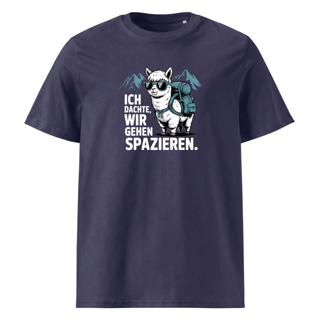 Ich dachte wir gehen spazieren T-Shirt Unisex mit Wander-Spruch, weitere Ansicht