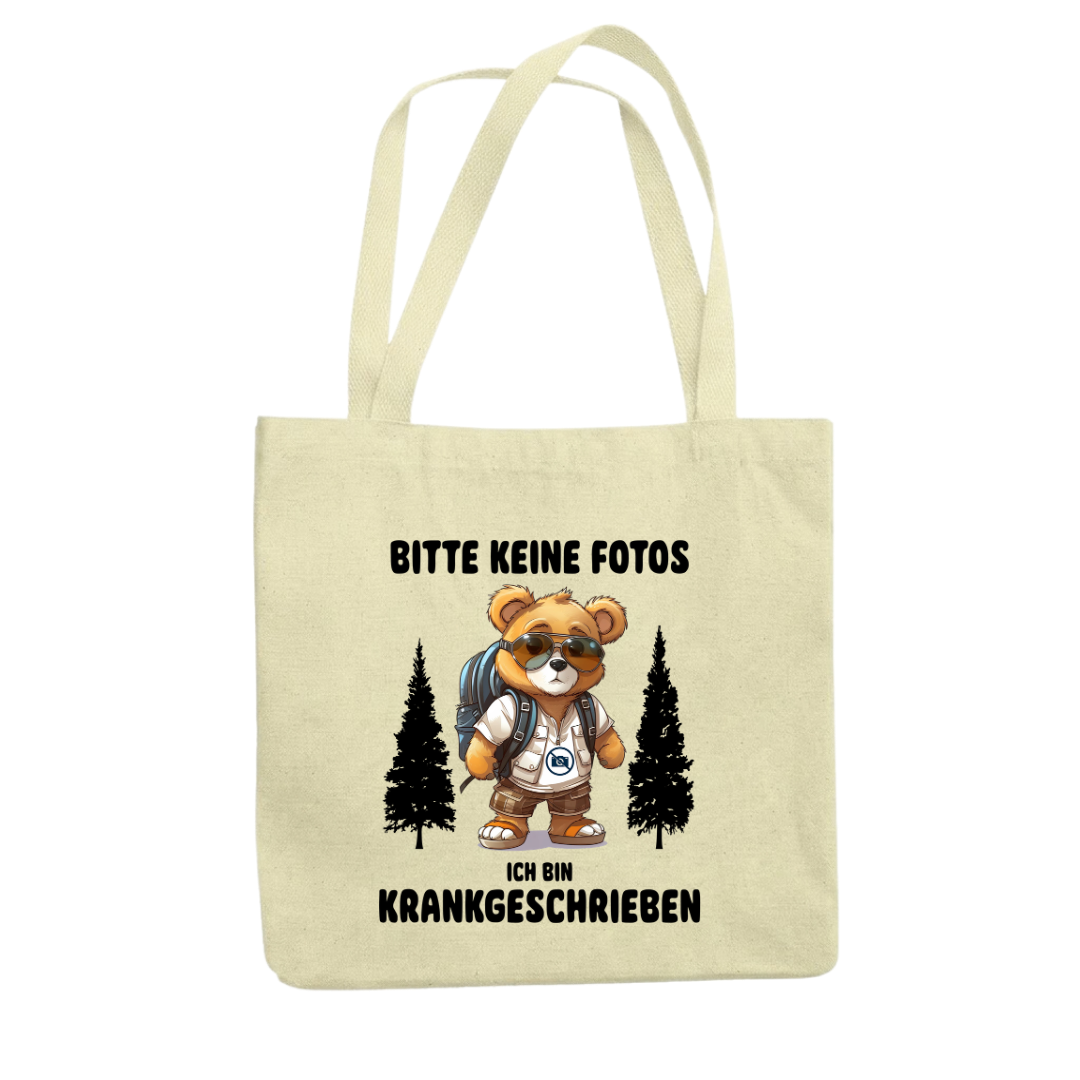Tragetasche beige – Bitte keine Fotos ich bin krankgeschrieben