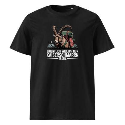 Kaiserschmarrn Ziege T-Shirt Unisex mit Ziegen-Motiv, Frontansicht