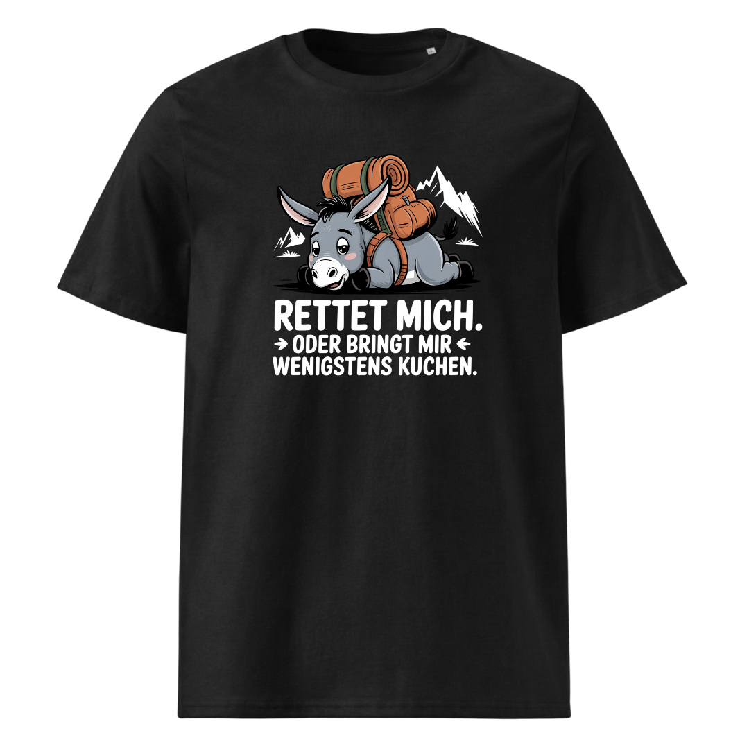 Rettet mich T-Shirt Unisex mit Wander-Spruch, Frontansicht