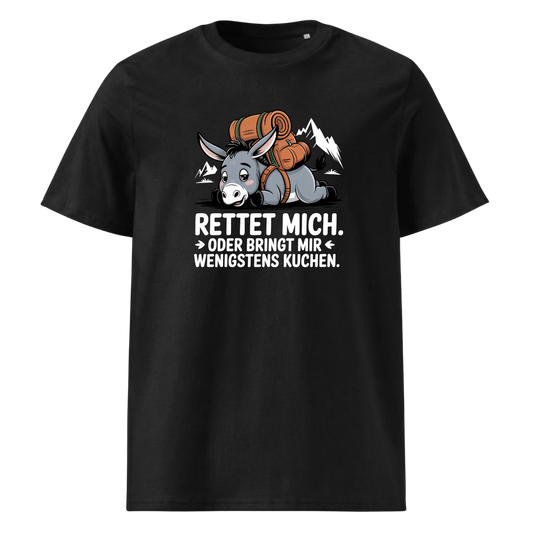 Rettet mich T-Shirt Unisex mit Wander-Spruch, Frontansicht