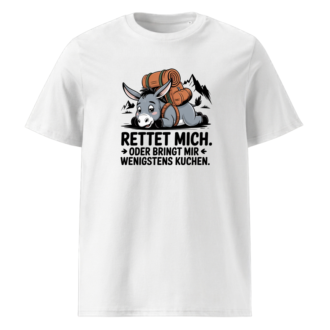 Rettet mich T-Shirt Unisex mit Wander-Spruch, Motivdetail