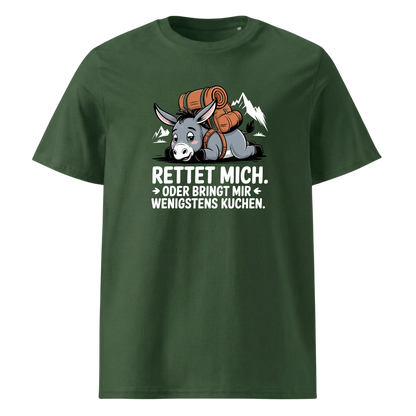 Rettet mich T-Shirt Unisex mit Wander-Spruch, Detailansicht