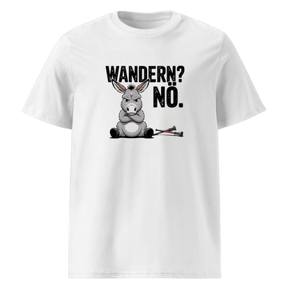 Wandern Nö T-Shirt Unisex mit Anti-Wander-Spruch, Motivdetail