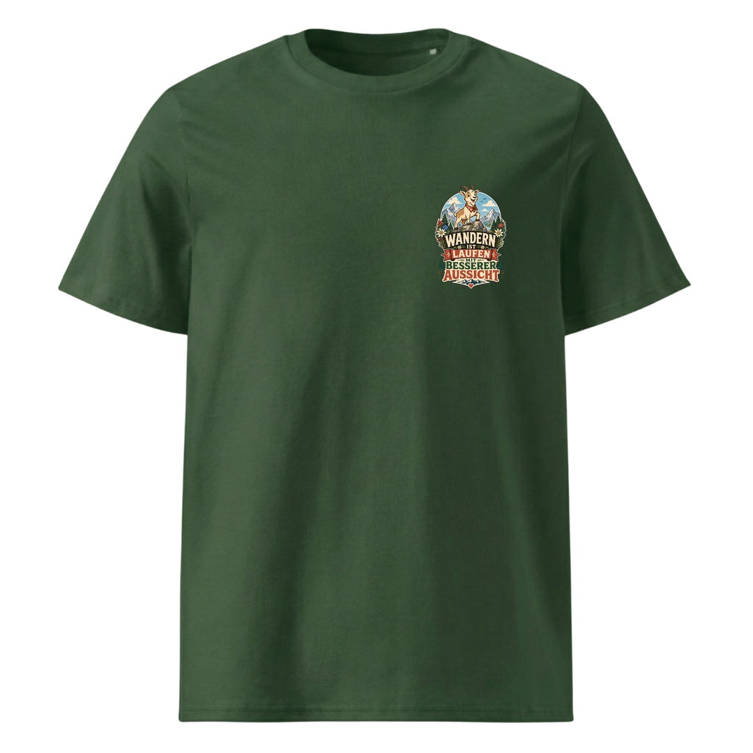 Wandern ist Laufen mit besserer Aussicht Unisex T-Shirt mit Brustdruck, Kraxelgaudi