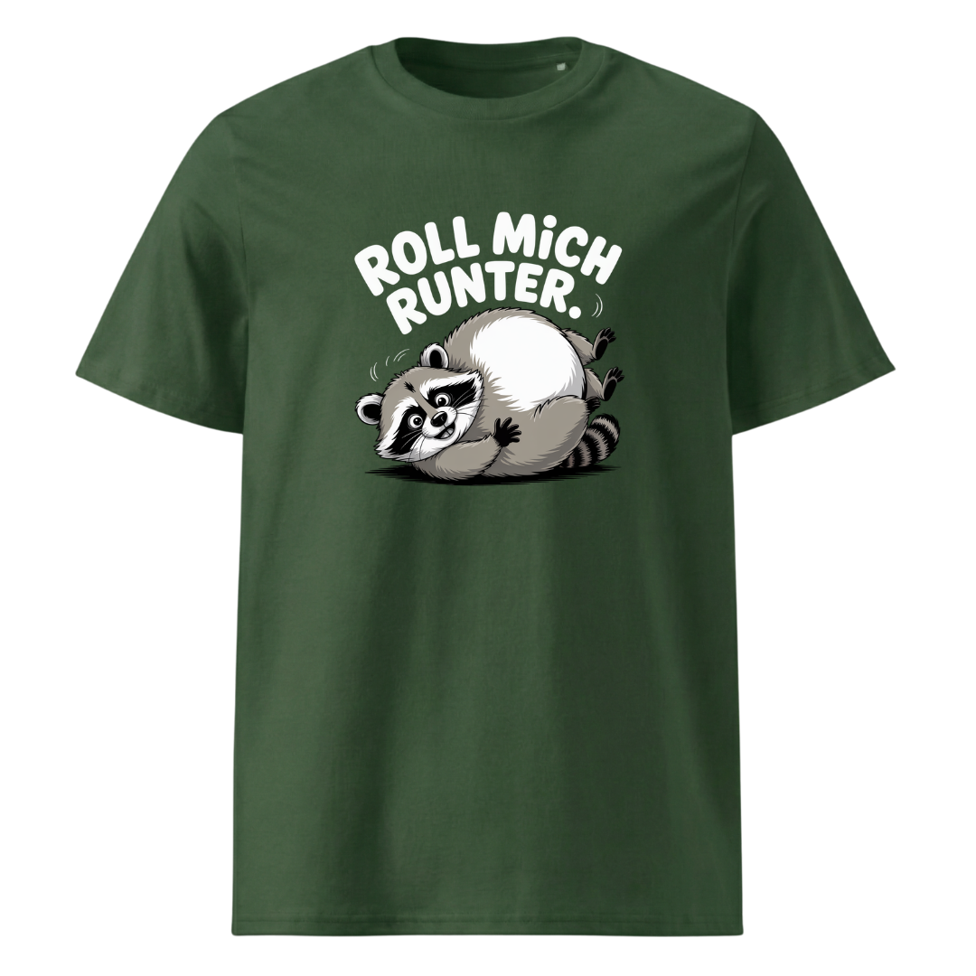 Roll mich runter T-Shirt Unisex mit Wander-Spruch, Detailansicht