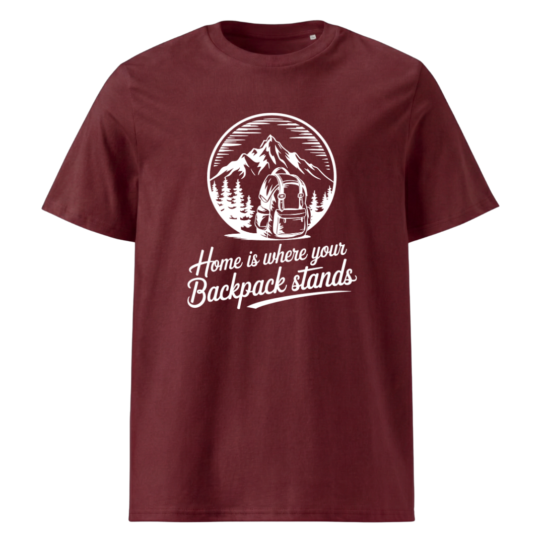 Home T-Shirt mit Berg-Spruch, Print Nahaufnahme