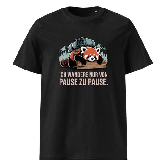 Pause machen T-Shirt Unisex mit Wander-Motiv, Frontansicht