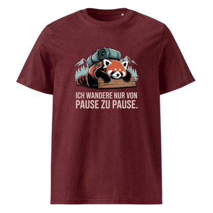 Pause machen T-Shirt Unisex mit Wander-Motiv, Print Nahaufnahme