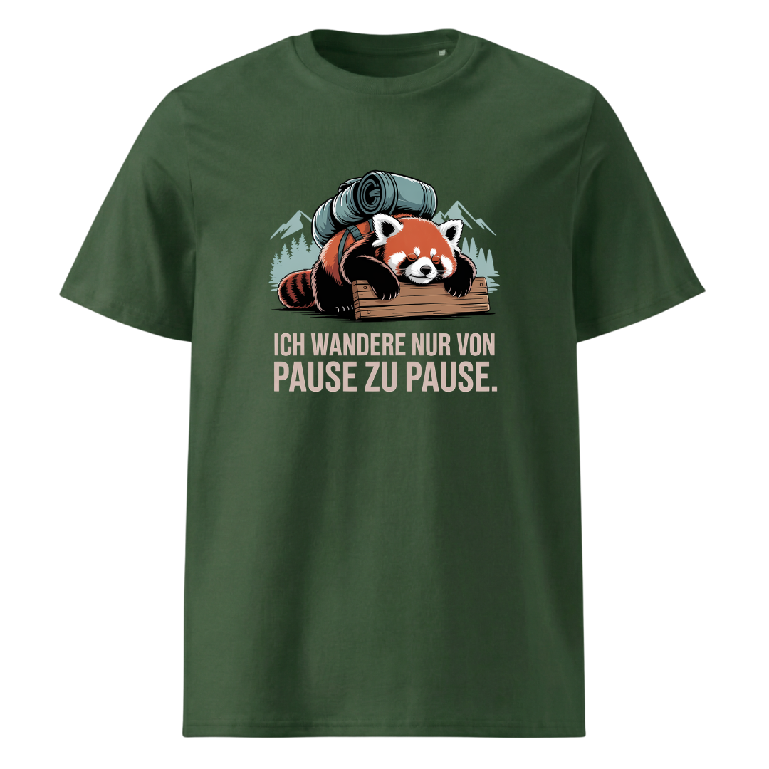 Pause machen T-Shirt Unisex mit Wander-Motiv, Detailansicht