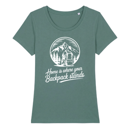 Home Frauen Shirt mit Berg-Spruch, Detailansicht