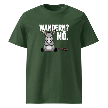 Wandern Nö T-Shirt Unisex mit Anti-Wander-Spruch, Detailansicht