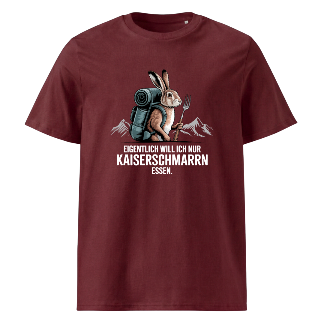 Kaiserschmarrn Hase T-Shirt Unisex mit Hase-Motiv, Print Nahaufnahme