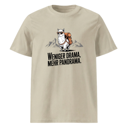 Weniger Drama T-Shirt Unisex mit Berg-Spruch, Farbvariante