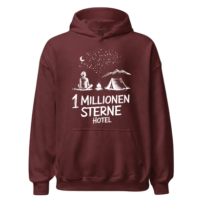 Sternehotel Hoodie mit Berg-Spruch, Detailansicht