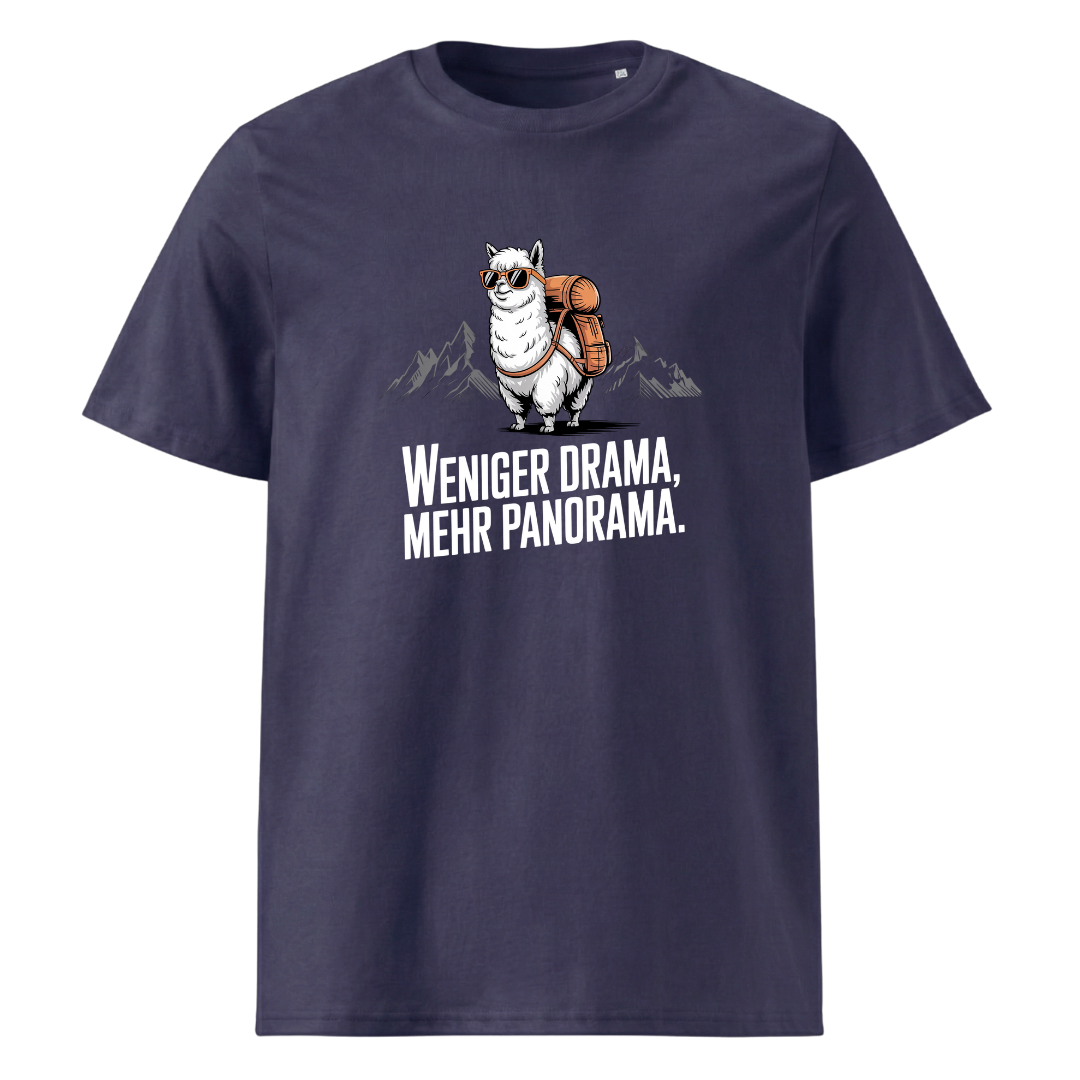 Weniger Drama T-Shirt Unisex mit Berg-Spruch, weitere Ansicht