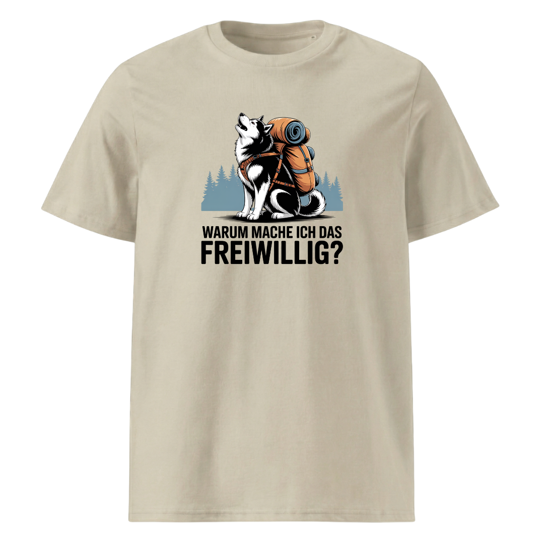 Freiwillig T-Shirt Unisex mit Wander-Spruch, Farbvariante