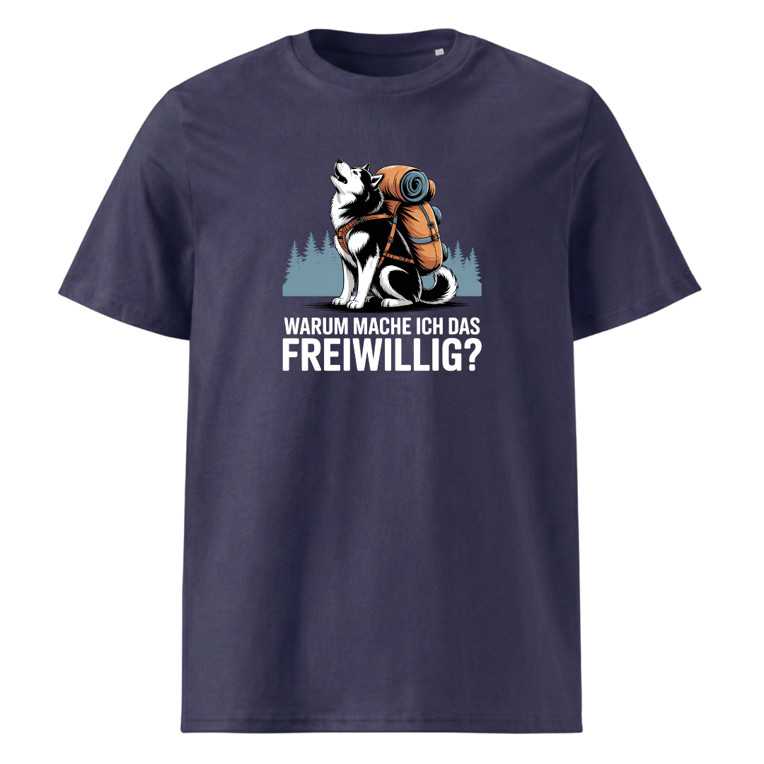 Freiwillig T-Shirt Unisex mit Wander-Spruch, weitere Ansicht
