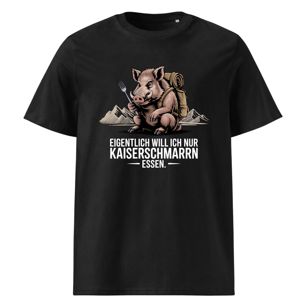 Kaiserschmarrn Wildschwein T-Shirt Unisex mit Wildschwein-Motiv, Frontansicht