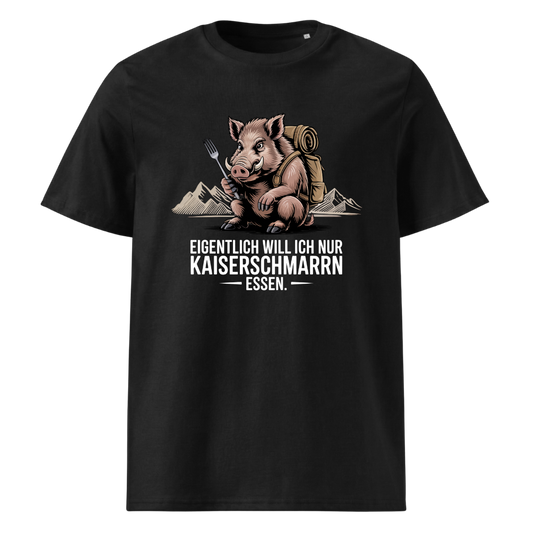 Kaiserschmarrn Wildschwein T-Shirt Unisex mit Wildschwein-Motiv, Frontansicht