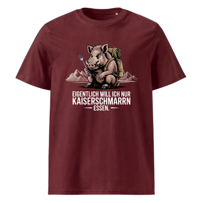 Kaiserschmarrn Wildschwein T-Shirt Unisex mit Wildschwein-Motiv, Print Nahaufnahme