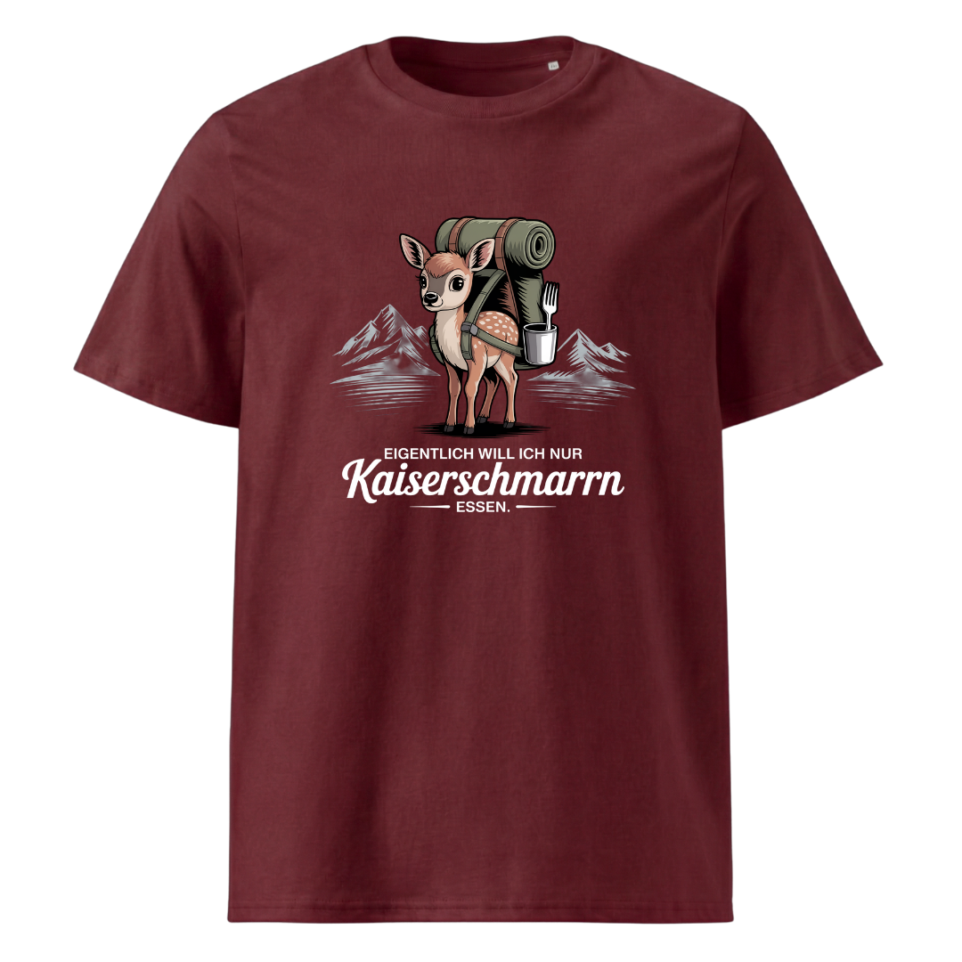 Kaiserschmarrn Rehkitz T-Shirt Unisex mit Rehkitz-Motiv, Print Nahaufnahme