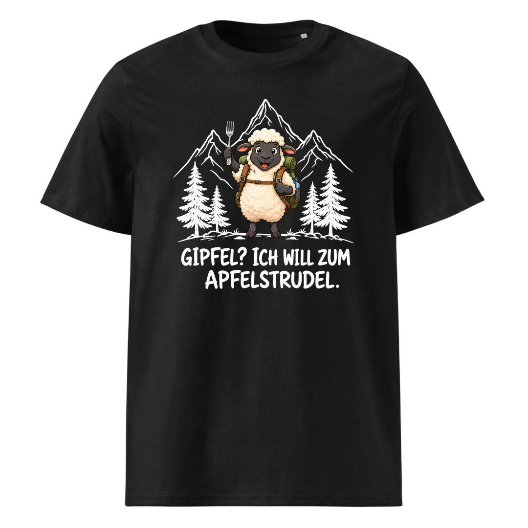 Apfelstrudel Schaf T-Shirt Unisex Schwarz