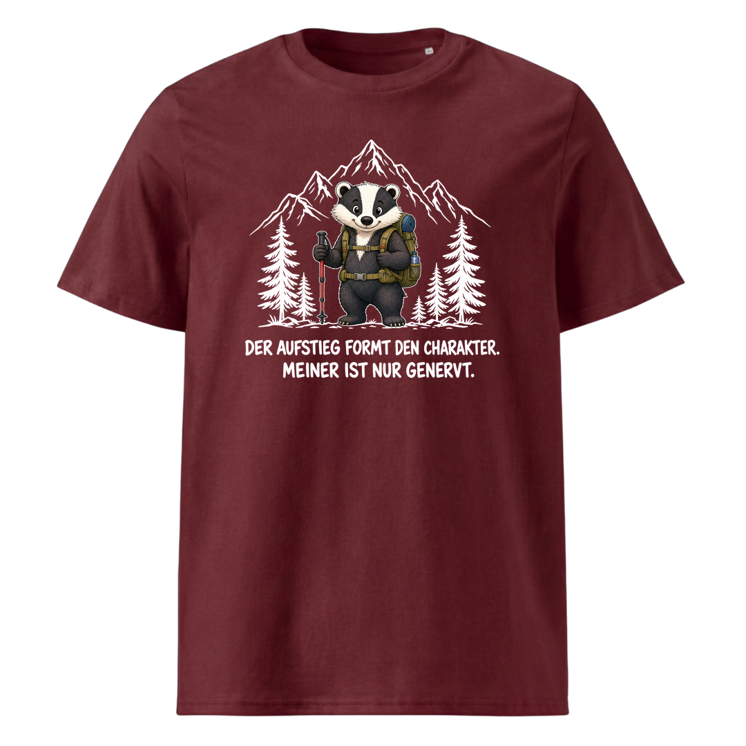 Aufstieg genervt Dachs T-Shirt Unisex Burgunder