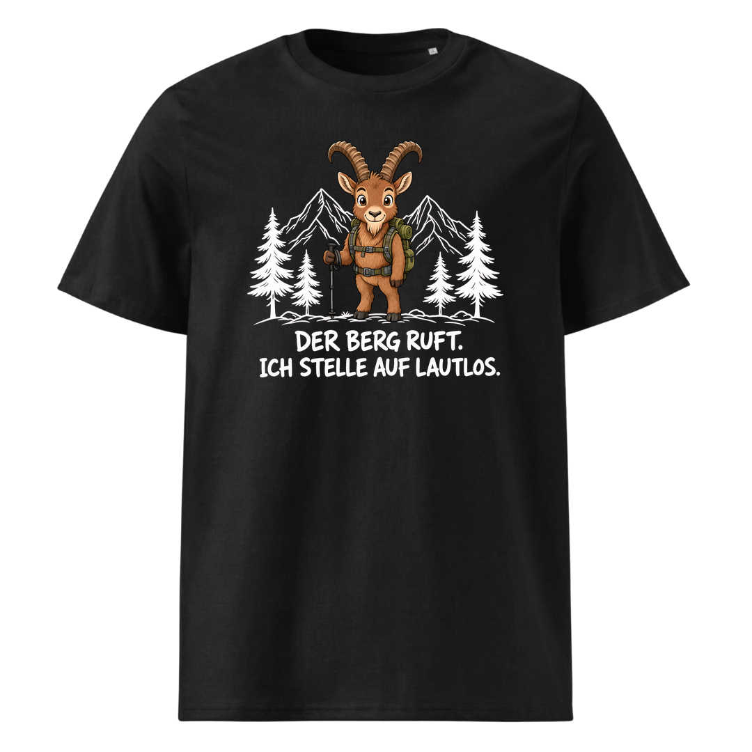 Berg ruft lautlos Steinbock T-Shirt Unisex Schwarz