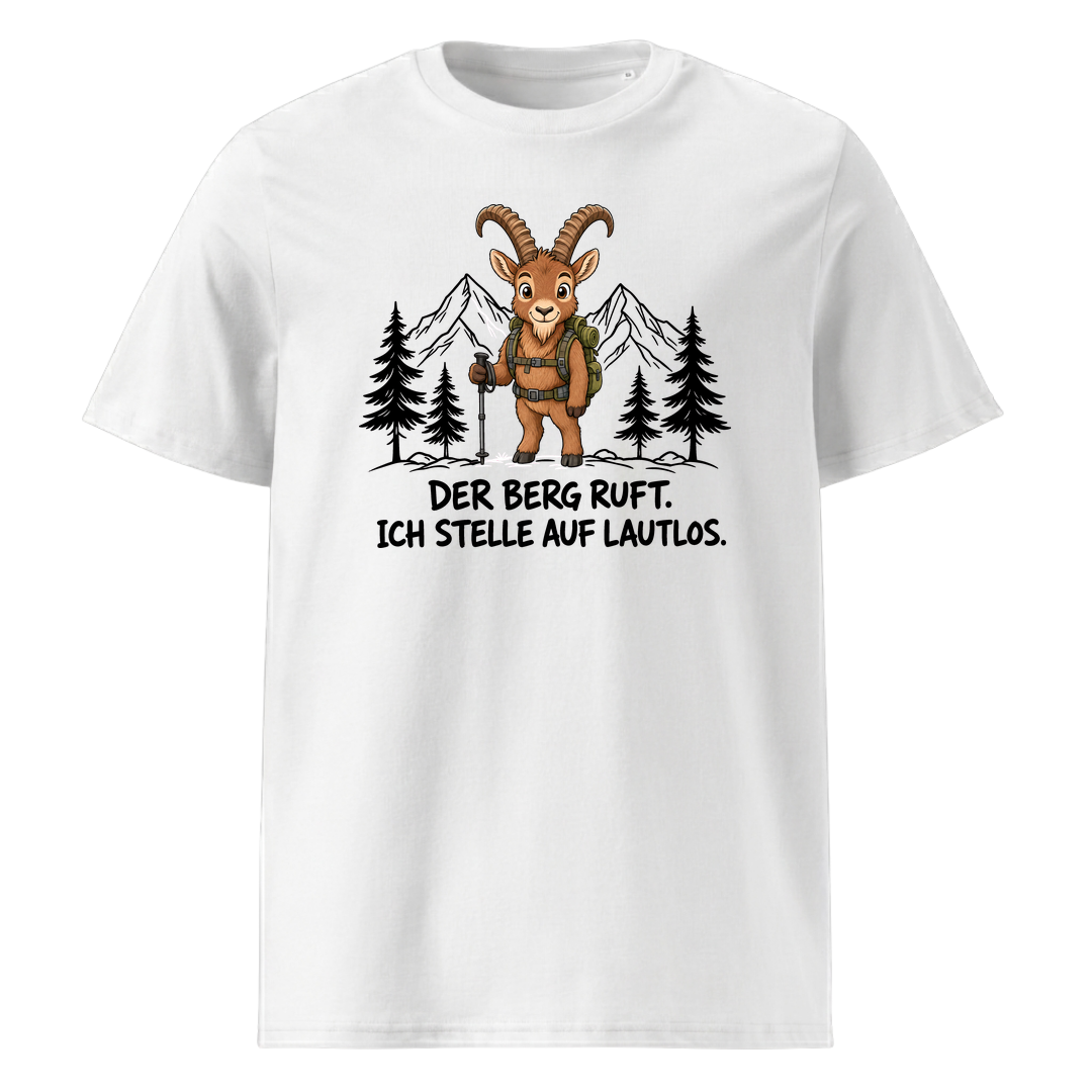 Berg ruft lautlos Steinbock T-Shirt Unisex Weiß