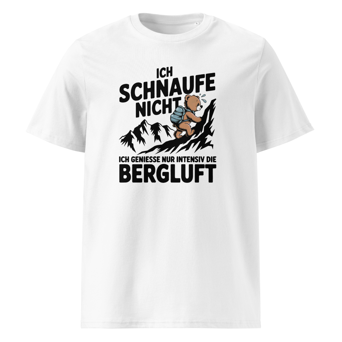 Bergluft T-Shirt Unisex mit Berg-Spruch, Motivdetail