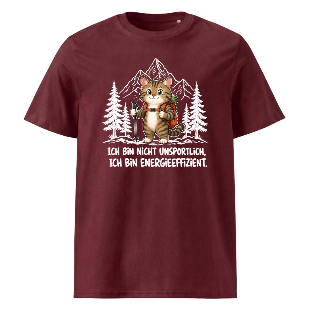 Energieeffizient Katze T-Shirt Unisex Burgunder