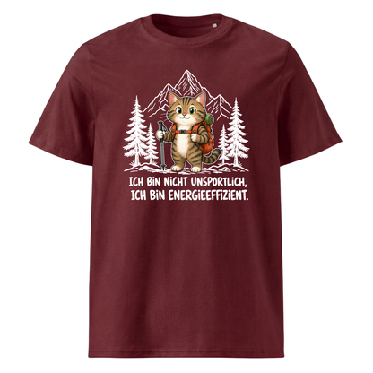 Energieeffizient Katze T-Shirt Unisex Burgunder