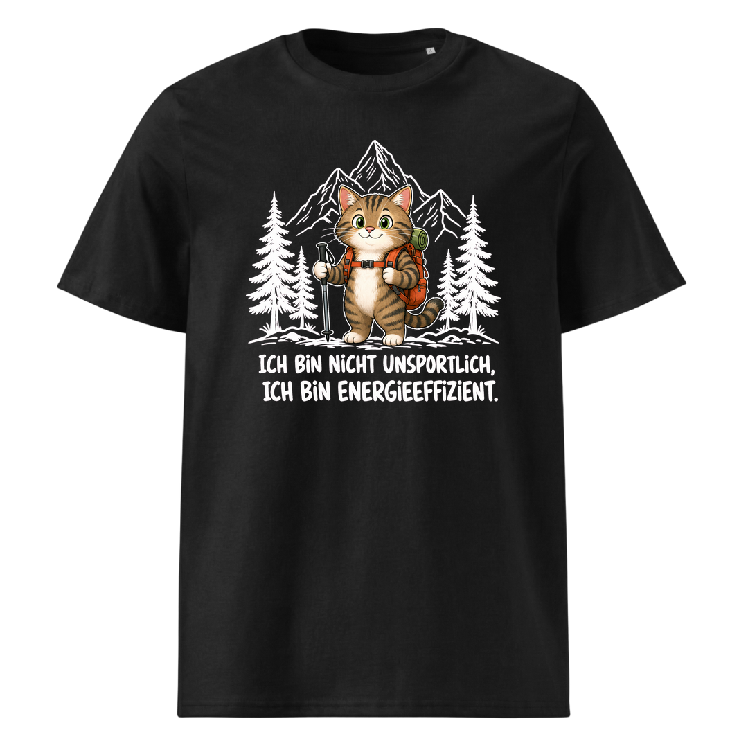 Energieeffizient Katze T-Shirt Unisex Schwarz