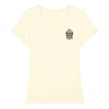 Wandern ist Laufen mit besserer Aussicht Damenshirt mit Brustdruck, Kraxelgaudi