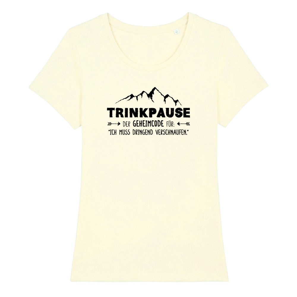 Trinkpause Frauenshirt in Beige, Kraxelgaudi