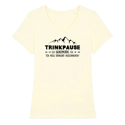 Trinkpause Frauenshirt in Beige, Kraxelgaudi