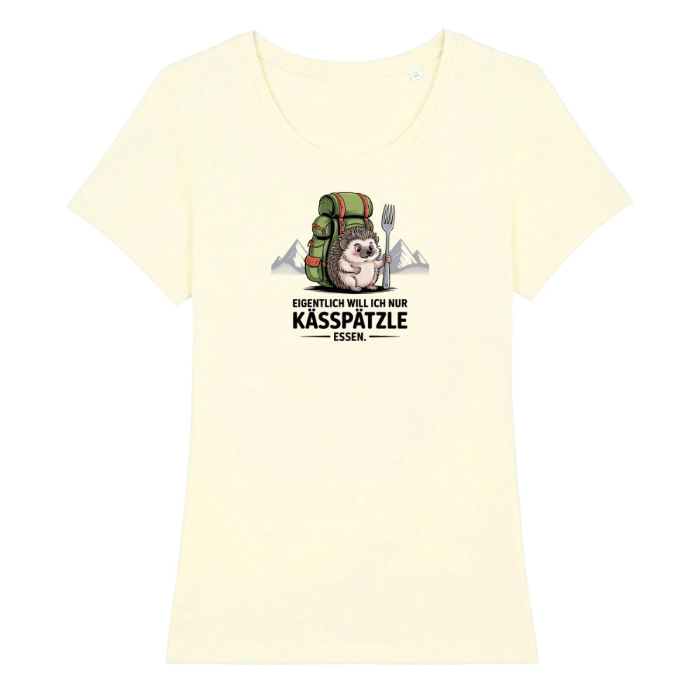 Kässpätzle Igel Frauenshirt in Beige, Kraxelgaudi