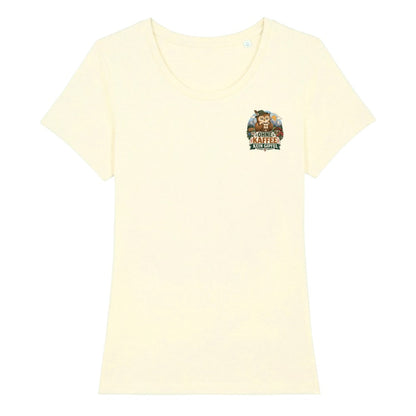Ohne Kaffee kein Gipfel Damenshirt mit Brustdruck, Kraxelgaudi